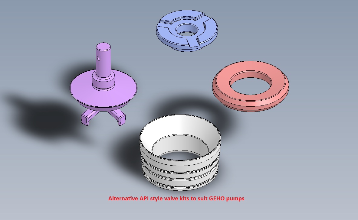 API style valve kit assembly model to suit GEHO pumps